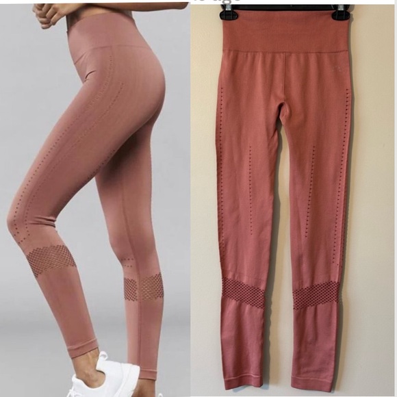 Varley Justin Workout Leggings Mocha Biscuit Small Workout Soft Yoga Running - Picture 1 of 9